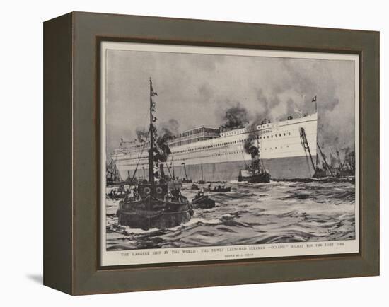 The Largest Ship in the World, the Newly Launched Steamer Oceanic Afloat for the First Time-Charles Edward Dixon-Framed Premier Image Canvas