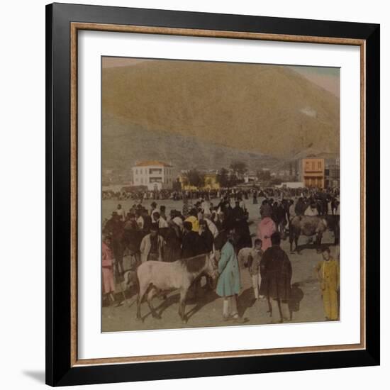 'The Larisa, or ancient Citadel (950 ft. high) W. from Market Place, Argos, Greece', 1903-Elmer Underwood-Framed Photographic Print