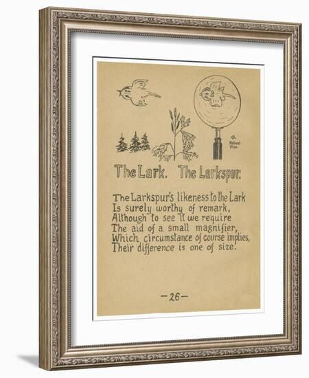 The Lark. The Larkspur.-Robert Williams Wood-Framed Art Print