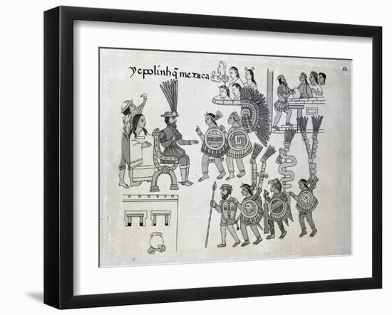 The Last Aztec Emperor Cuauhtemoc Surrenders, Plate-Spanish School-Framed Giclee Print