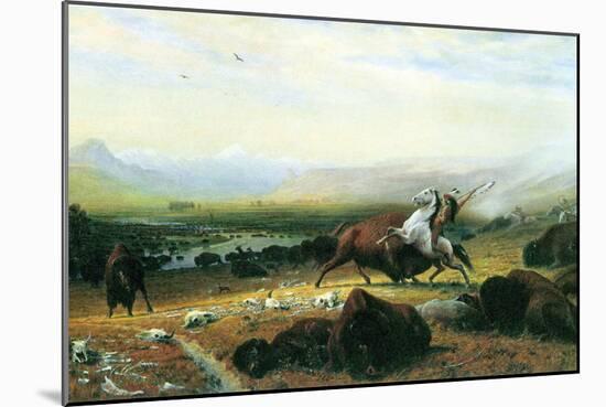 The Last Buffalo-Albert Bierstadt-Mounted Art Print