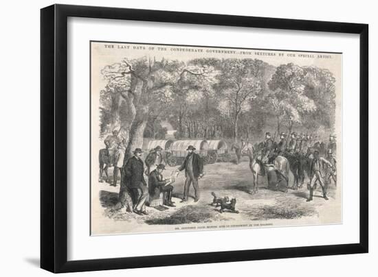 The Last Days of the Confederacy: Jefferson Davis Signs Acts of Government by the Roadside-null-Framed Art Print