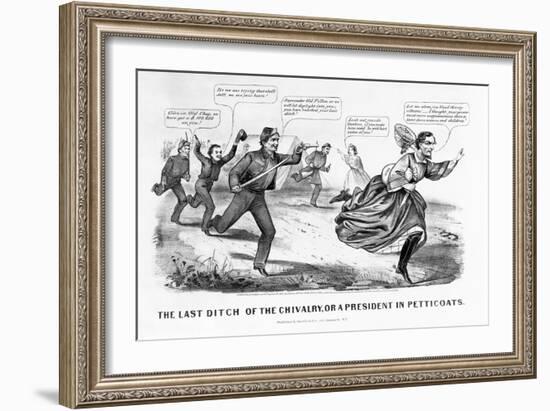 The Last Ditch of the Chivalry, or a President in Petticoats-Currier & Ives-Framed Giclee Print