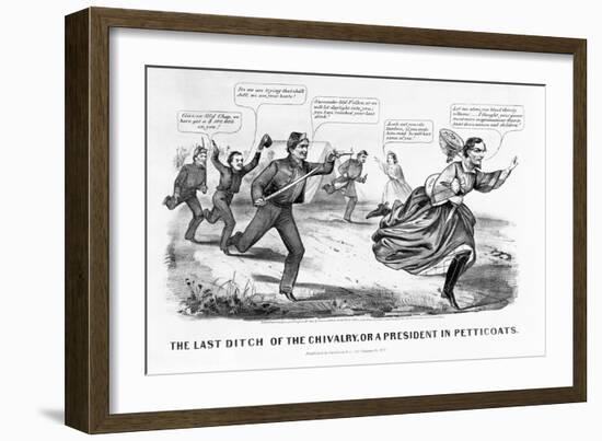 The Last Ditch of the Chivalry, or a President in Petticoats-Currier & Ives-Framed Giclee Print