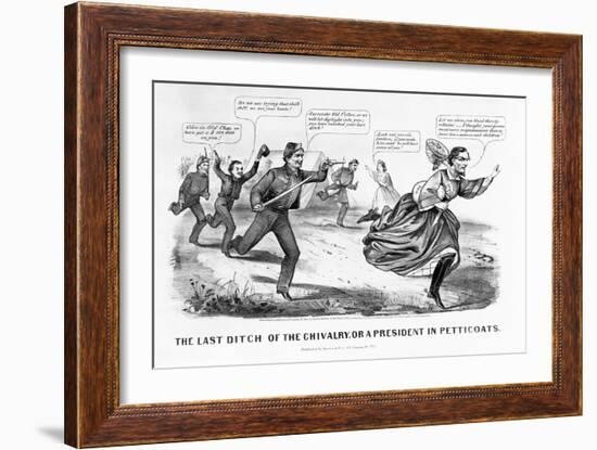 The Last Ditch of the Chivalry, or a President in Petticoats-Currier & Ives-Framed Giclee Print