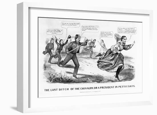 The Last Ditch of the Chivalry, or a President in Petticoats-Currier & Ives-Framed Giclee Print