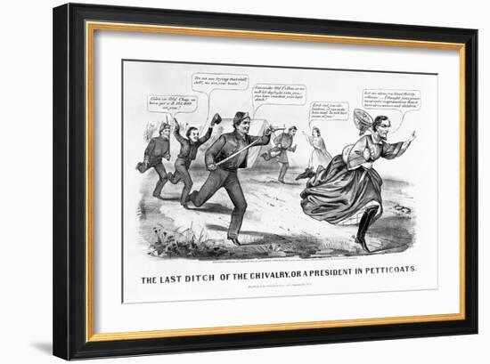 The Last Ditch of the Chivalry, or a President in Petticoats-Currier & Ives-Framed Giclee Print