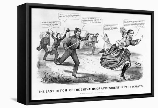 The Last Ditch of the Chivalry, or a President in Petticoats-Currier & Ives-Framed Premier Image Canvas