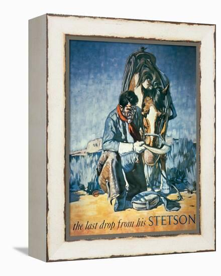 The Last Drop from His Stetson (Colour Litho)-American-Framed Premier Image Canvas