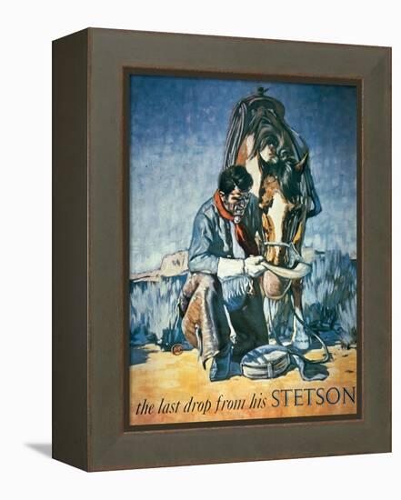 The Last Drop from His Stetson (Colour Litho)-American-Framed Premier Image Canvas