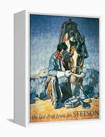 The Last Drop from His Stetson (Colour Litho)-American-Framed Premier Image Canvas