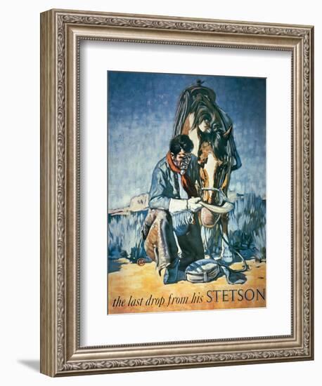 The Last Drop from His Stetson (Colour Litho)-American-Framed Premium Giclee Print