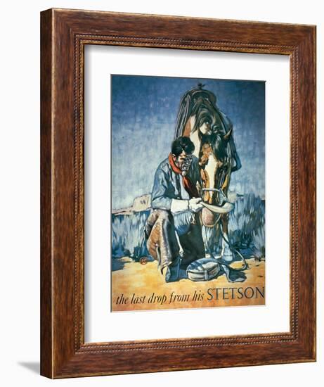 The Last Drop from His Stetson (Colour Litho)-American-Framed Premium Giclee Print