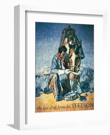 The Last Drop from His Stetson (Colour Litho)-American-Framed Premium Giclee Print