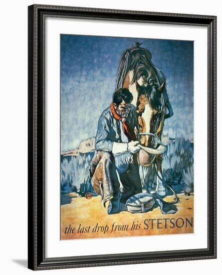 The Last Drop from His Stetson (Colour Litho)-American-Framed Giclee Print