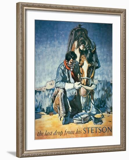 The Last Drop from His Stetson (Colour Litho)-American-Framed Giclee Print