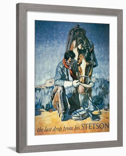 The Last Drop from His Stetson (Colour Litho)-American-Framed Giclee Print