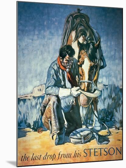 The Last Drop from His Stetson (Colour Litho)-American-Mounted Giclee Print