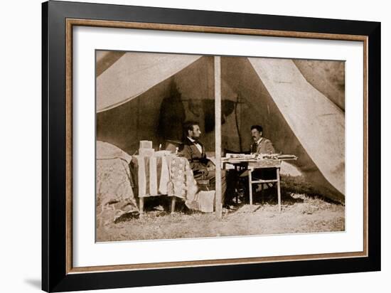 The Last Interview Between President Lincoln and General Mcclellan at Antietam, 1862-Mathew Brady-Framed Giclee Print