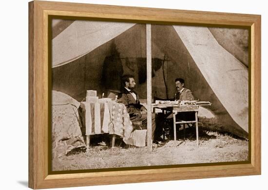 The Last Interview Between President Lincoln and General Mcclellan at Antietam, 1862-Mathew Brady-Framed Premier Image Canvas