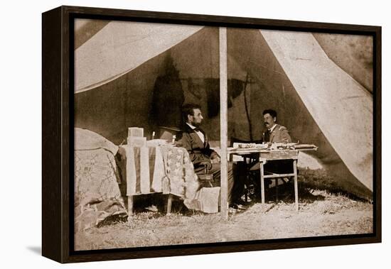 The Last Interview Between President Lincoln and General Mcclellan at Antietam, 1862-Mathew Brady-Framed Premier Image Canvas