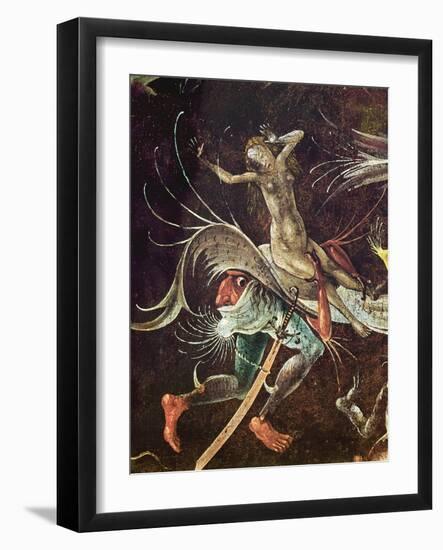 The Last Judgement, Detail of a Woman Being Carried Along by a Demon, C.1504 (Oil on Panel)-Hieronymus Bosch-Framed Giclee Print