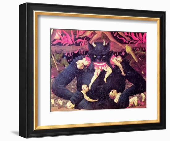 The Last Judgement, Detail of Satan Devouring the Damned in Hell, circa 1431-Fra Angelico-Framed Giclee Print