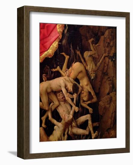 The Last Judgement, Detail of the Fall of the Damned to Hell, circa 1445-50-Rogier van der Weyden-Framed Giclee Print