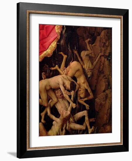 The Last Judgement, Detail of the Fall of the Damned to Hell, circa 1445-50-Rogier van der Weyden-Framed Giclee Print