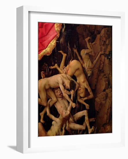 The Last Judgement, Detail of the Fall of the Damned to Hell, circa 1445-50-Rogier van der Weyden-Framed Giclee Print