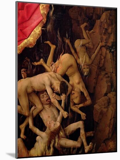 The Last Judgement, Detail of the Fall of the Damned to Hell, circa 1445-50-Rogier van der Weyden-Mounted Giclee Print