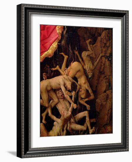 The Last Judgement, Detail of the Fall of the Damned to Hell, circa 1445-50-Rogier van der Weyden-Framed Giclee Print