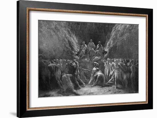 The Last Judgement, known also as the Three Judges of Hell, Minos, Hades and Rhadamanthe-Gustave Doré-Framed Giclee Print