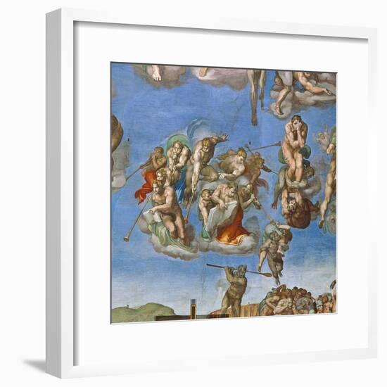 The Last Judgement, Sistine Chapel 1534-41-Michelangelo Buonarroti-Framed Giclee Print