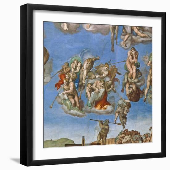 The Last Judgement, Sistine Chapel 1534-41-Michelangelo Buonarroti-Framed Giclee Print