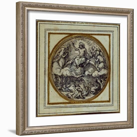 The Last Judgment - Design for a Pendant or Hat Badge, C.1532-43-Hans Holbein the Younger-Framed Giclee Print