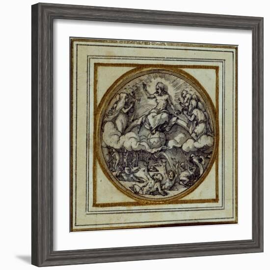 The Last Judgment - Design for a Pendant or Hat Badge, C.1532-43-Hans Holbein the Younger-Framed Giclee Print