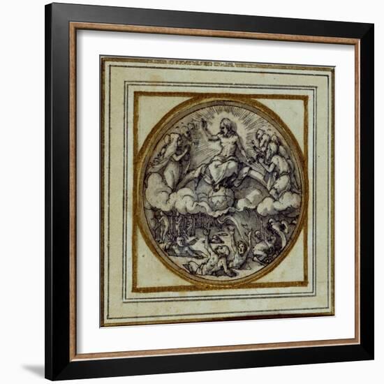 The Last Judgment - Design for a Pendant or Hat Badge, C.1532-43-Hans Holbein the Younger-Framed Giclee Print