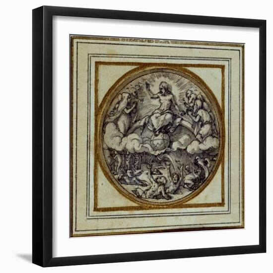 The Last Judgment - Design for a Pendant or Hat Badge, C.1532-43-Hans Holbein the Younger-Framed Giclee Print