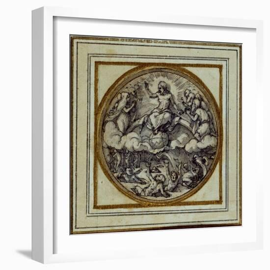 The Last Judgment - Design for a Pendant or Hat Badge, C.1532-43-Hans Holbein the Younger-Framed Giclee Print