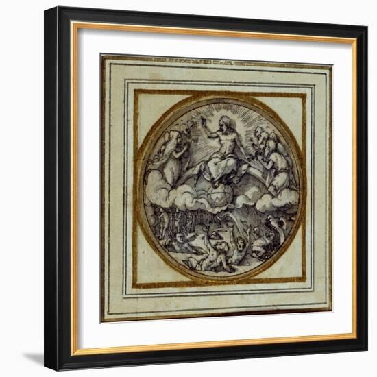 The Last Judgment - Design for a Pendant or Hat Badge, C.1532-43-Hans Holbein the Younger-Framed Giclee Print