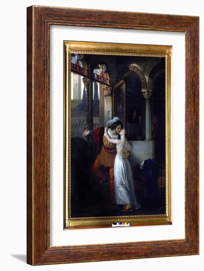 The Last Kiss of “Juliet and Romeo”, by Shakespeare. Painting by Francesco Di Hayez, 1823. Villa Ca-Francesco Hayez-Framed Giclee Print