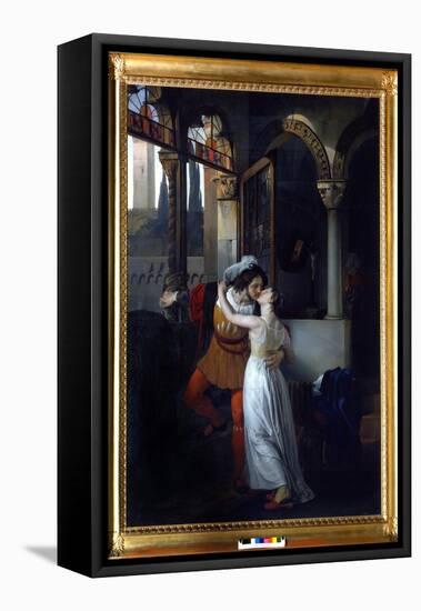 The Last Kiss of “Juliet and Romeo”, by Shakespeare. Painting by Francesco Di Hayez, 1823. Villa Ca-Francesco Hayez-Framed Premier Image Canvas