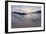 The last lights of the sunset are reflected on sea waves and sandy beach, Licata, Province of Agrig-Roberto Moiola-Framed Photographic Print