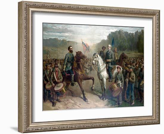 The last meeting between General Robert E. Lee and General Stonewall Jackson, circa 1863.-Stocktrek Images-Framed Art Print