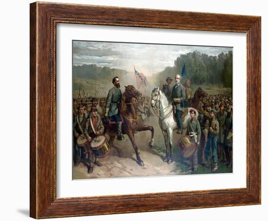 The last meeting between General Robert E. Lee and General Stonewall Jackson, circa 1863.-Stocktrek Images-Framed Art Print