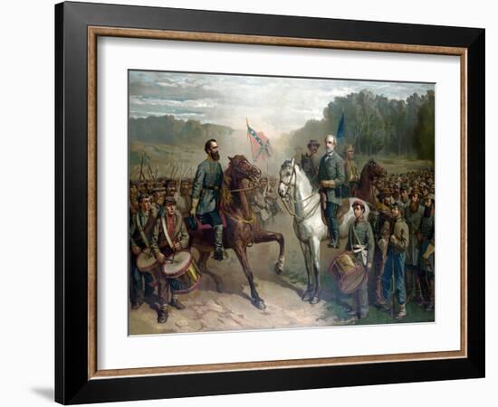 The last meeting between General Robert E. Lee and General Stonewall Jackson, circa 1863.-Stocktrek Images-Framed Art Print