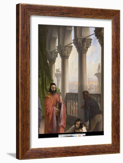 The Last Meeting between Jacopo Foscari and His Family before Being Exiled, 1838-40 (Oil on Canvas)-Francesco Hayez-Framed Giclee Print