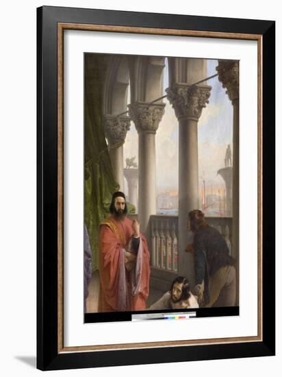 The Last Meeting between Jacopo Foscari and His Family before Being Exiled, 1838-40 (Oil on Canvas)-Francesco Hayez-Framed Giclee Print