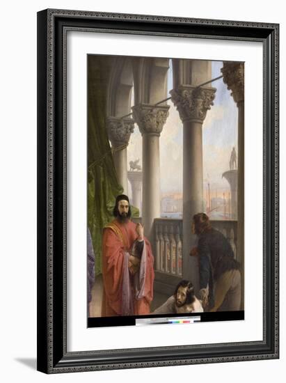 The Last Meeting between Jacopo Foscari and His Family before Being Exiled, 1838-40 (Oil on Canvas)-Francesco Hayez-Framed Giclee Print